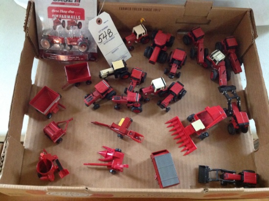 Box of Misc Case IH 1/64 scale tractors