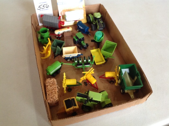 Box Of Misc Farm toys 1/64 scale