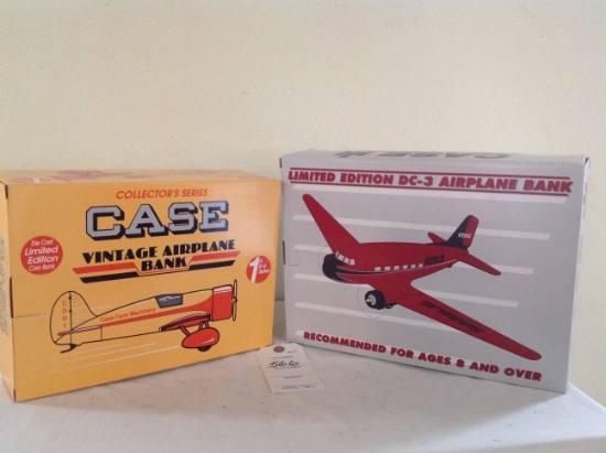 2 Airplane Banks- Case Collector's Series  1st in Series and Case IH DC-3