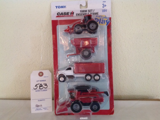 Farmall Gift Set  tractor, combine, grain truck & grain wagon