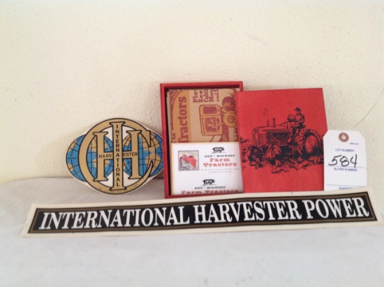 2 IH stickers & 21 Postal cars w/envelopes Art Midwest Farm Tractors