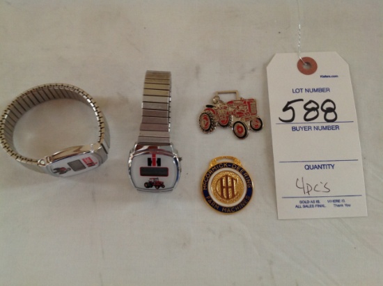 2 IH digital watch's and 2 Farmall & McCormick Deering pfabs