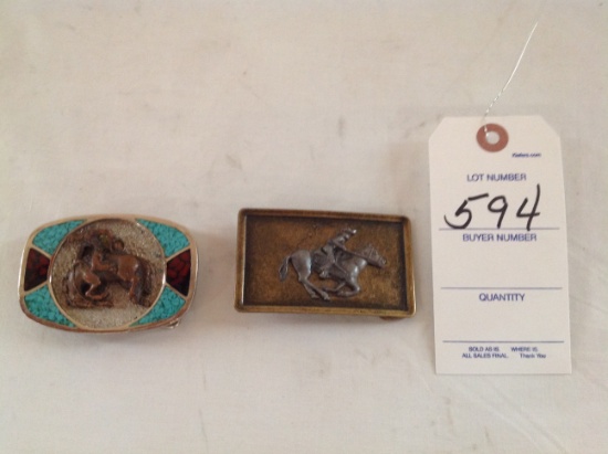 2 Belt Buckles Winchester & Rodeo