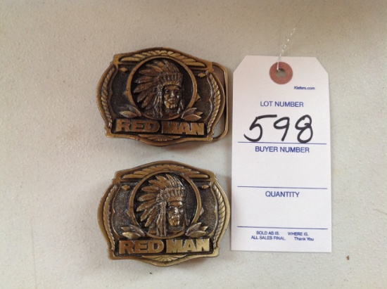 2 Red Man Belt Buckle