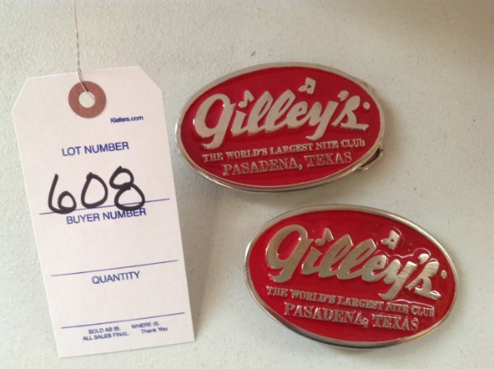 2 Gilley's Belt Buckles