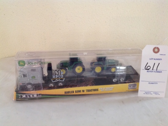Ertl John Deere Hauler Semi with 2 tractors