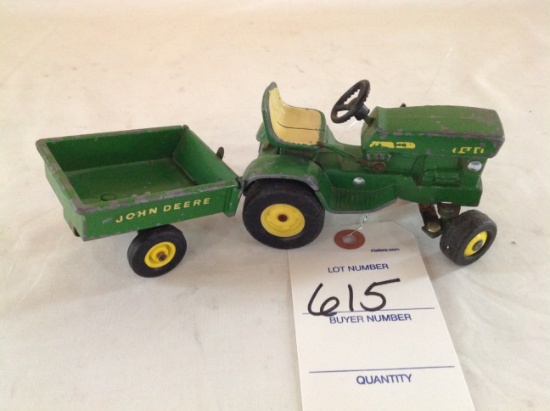 John Deere Garden tractor and wagon - played with condition