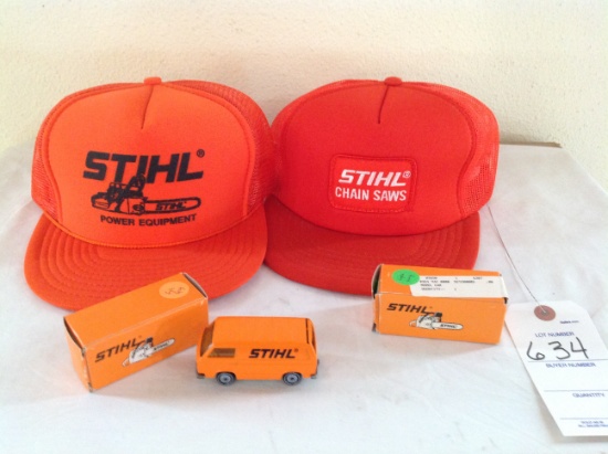 2 Stihl Baseball Hats and 2 vans in box