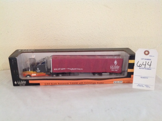 Spec Cast 1/64 JJ Keller and Assoc Kenworth T-600B with Conestoga Trailer