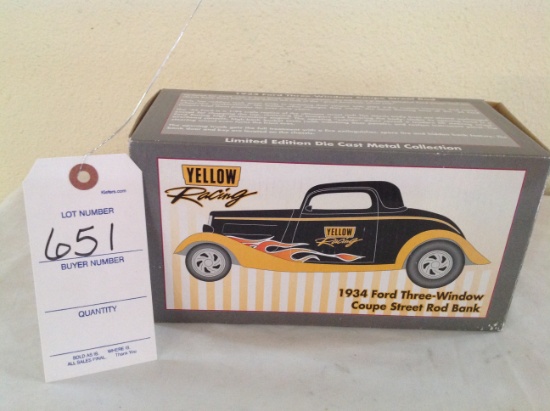 1934 Ford Three-window Coupe Street Rod Bank Yellow Racing