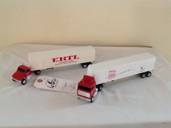 2 Ertl Semis with Cab and trailer