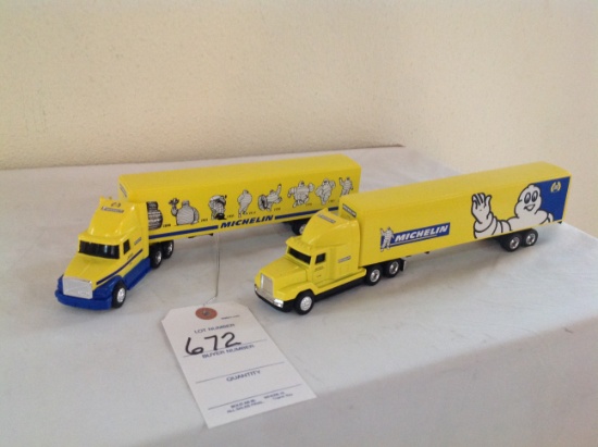 2 Michelin Tire Semis with trailers