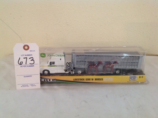 Ertl John Deere Livestock Semi with Horses