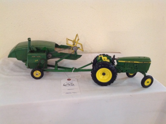 John Deere 2640 Field of Dreams tractor with John Deere 12A Grain Harvester