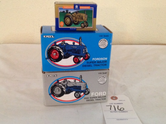 Gold 901 Ford, Fordson Super Major, and a Ford 5000 Super Major
