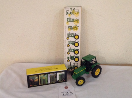 John Deere Historical 4 pc toy set, Eight John Deere Miniture toy tractors,