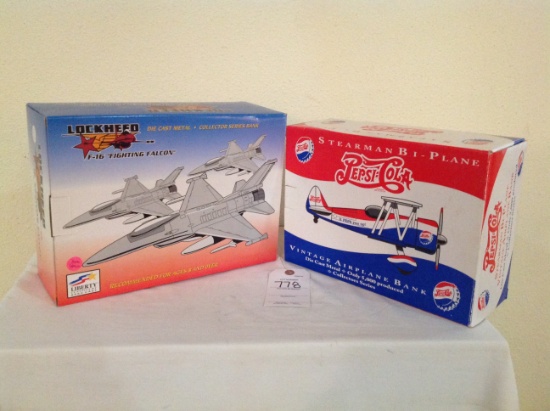 Pepsi Airplane bank and Lockheed F-16 "Fighting Falcon"