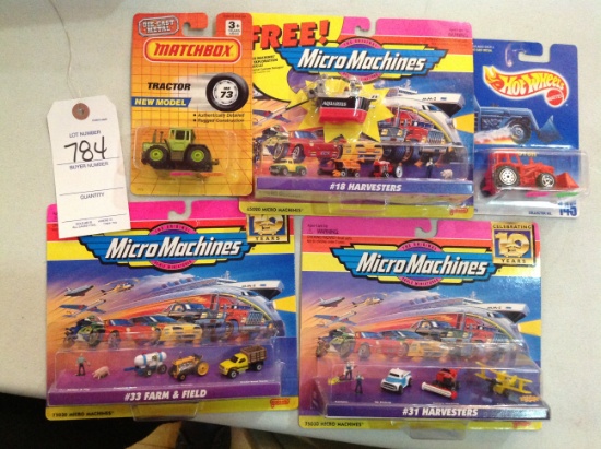 3 Micro Machines Sets #18 Harvesters, #31 Harvesters, and #33 Farm and fiel