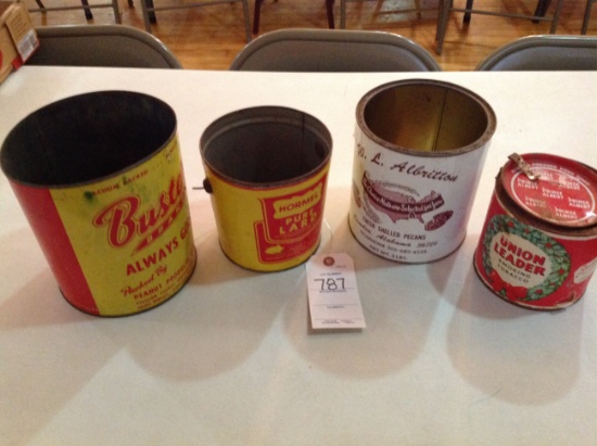 Vintage Cans, Lard, oil, tobacco, and