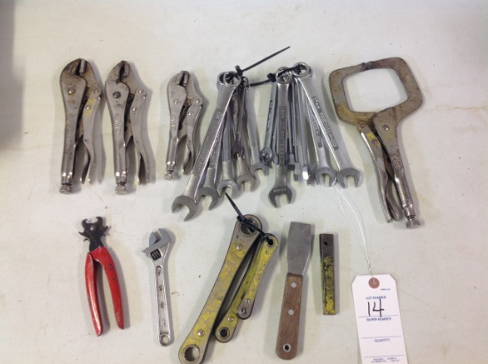 Vise grips, open end wrenches metric and standard and more