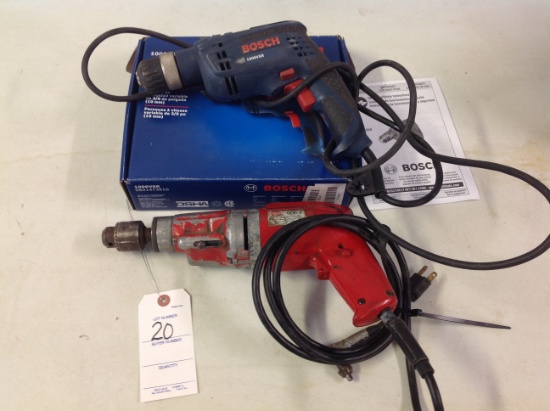 Red Head hammer drill, Bosch 3/8" variable speed drill