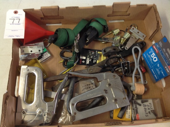 straps, staplers guns and staples, misc. items