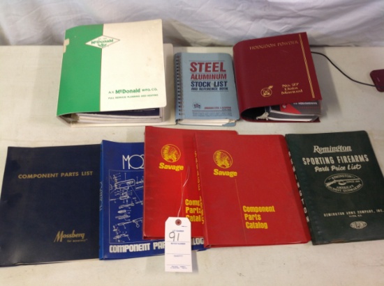 10 manuals, Hodgdon Powder, Beretta Catalog, Mossberg accessories, Remington, Savage