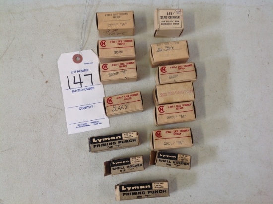 CH DIE Company Case Trimmer holders, Lyman priming punch