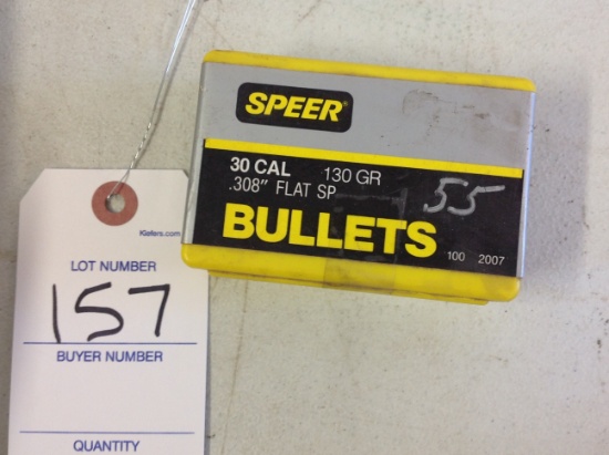 30 cal 130 gr .308 flat sp bullets 55 bullets or less
