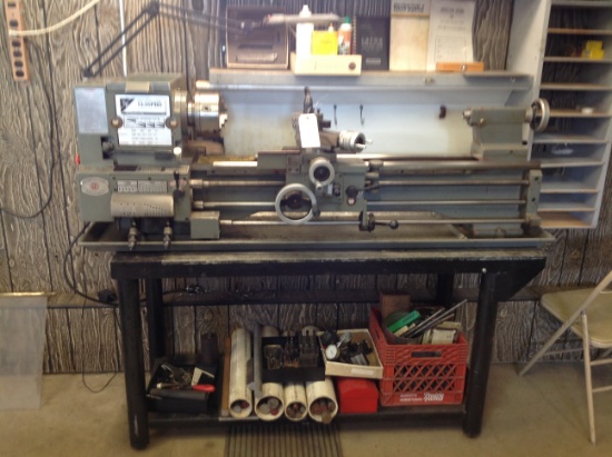 Jet Manufacture  belt driven lathe, 1336PBD w/all accessory's  and manual, runs on 110