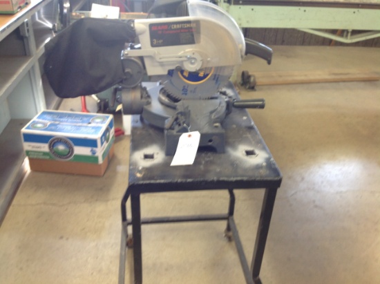 Sears / Craftsman Miter saw 10" compound, 3 hp w/stand on wheel's