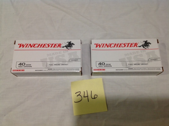 2 - Winchester 40 S&W 165 Grain full metal jacket