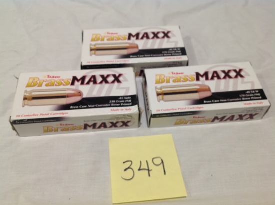Brass MAXX Center fire pistol cartrides, 40 S&W 170 Grain