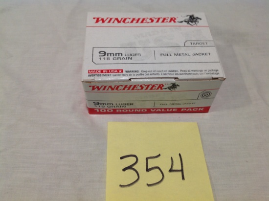 Winchester 9mm luger 115 grain full metal jacket