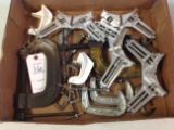 assortment of adjustable clamps