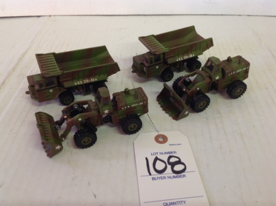 Army toys, 2 dump trucks & 2 pay loaders  Ertl