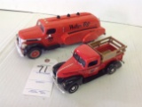 2 Phillips 66 trucks 1 IH and 1 1940 Ford