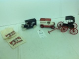 John Deere Horse Buggy w/ Canopy, Phillips Petroleum Bank, Massey Ferguson Bank