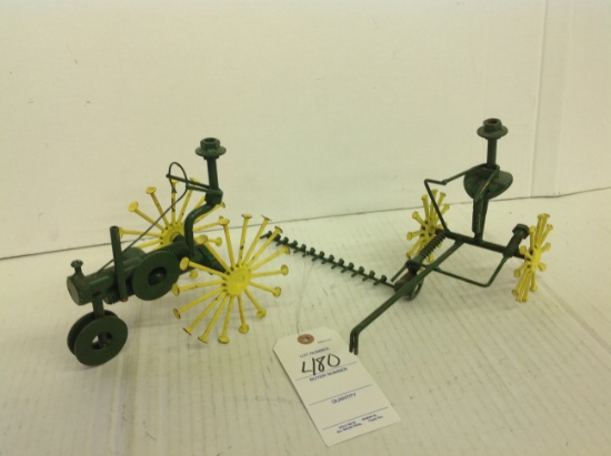 Hand Crafted Tractor and Sickle Tractor From nuts, bolts, screw, and nails