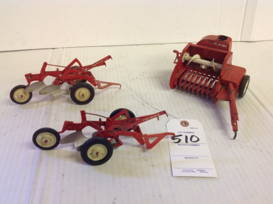 2 Tru-Scale two bottom plows and a Tru-Scale Chopper missing spout
