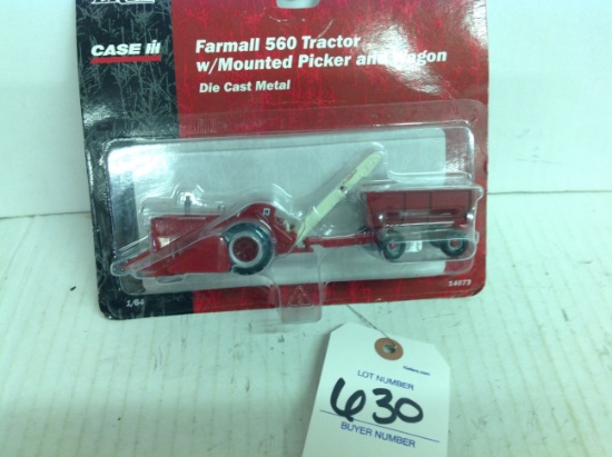 Farmall 560 Tractor with Mounted Picker and Wagon