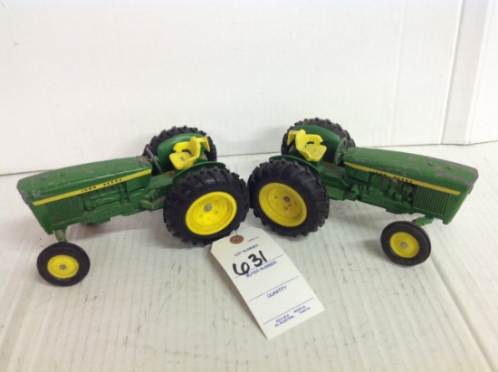2 John Deere Tractors - Played with Condition