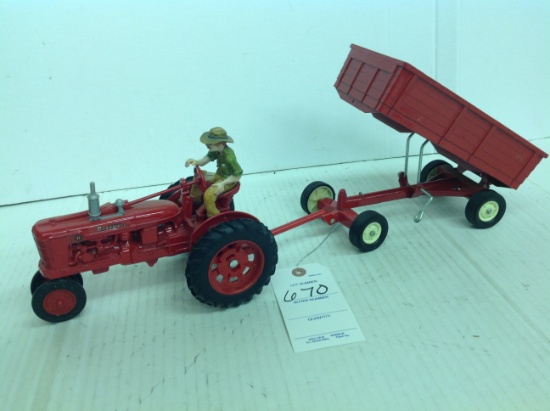 McCormick Deering Farmall "H" with Driver and Barge Box