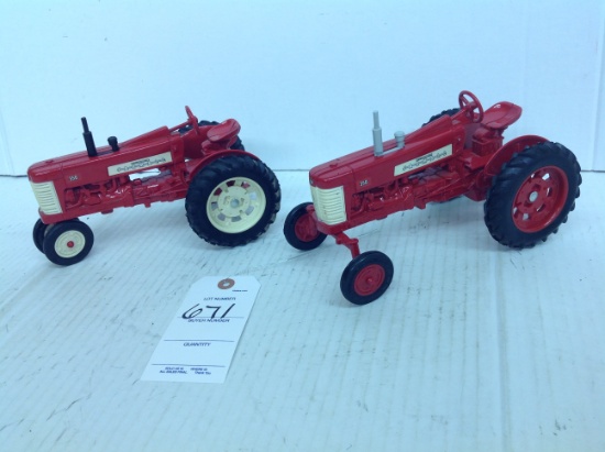 2 McCormick Deering Farmall 350 Tractors 1 wide front and 1 narrow front