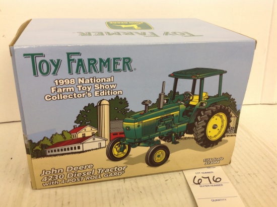 Toy Farmer 1998 Toy Show John Deere 4230 Diesel Tractor with 4-Post Roll Ga