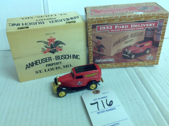 1932 Ford Delivery with wooden case "Anheuser Busch INC."