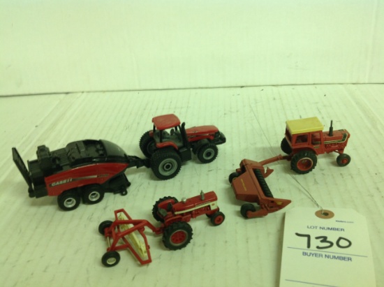 International Tractors with big square baler, haybine and rake
