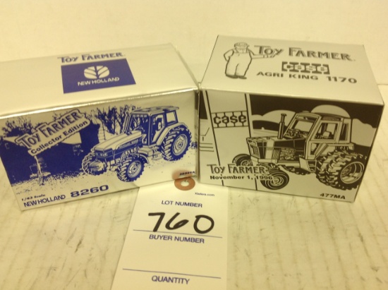 2 Toy Farmer 1/43 one New Holland 8260 and one Agri King 1170