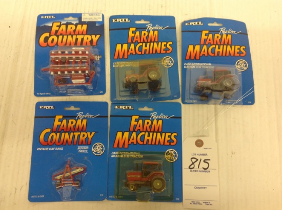 Farm Country/Farm Machines 1/64 Scale 3 International Tractors, a rake, and