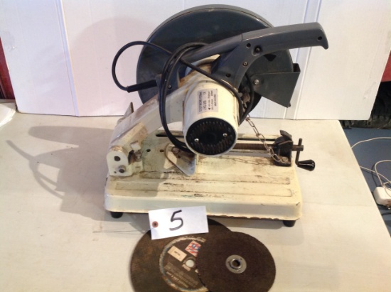Cut off machine w/extra wheels, must pick up